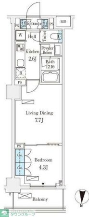 フロンティアレジデンス錦糸公園の物件間取画像
